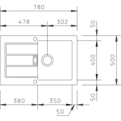 Eurodomo Einbauspüle Sonera 78 Cm Mit Stopfenventil Beige – Bild 2