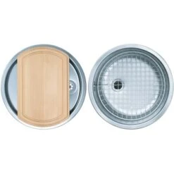 Eurodomo Einbauspüle Komplettset Rondel Ø 43 Cm Edelstahl Glatt