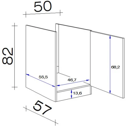 Flex-Well Exclusiv Spülenunterschrank Morena 50 Cm Ohne Arbeitsplatte Basaltgrau – Bild 2