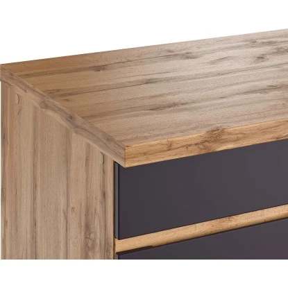 Held Möbel Küchenunterschrank Turin 60 Cm Mit Auszügen Graphit/Wotaneiche – Bild 5