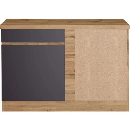 Held Möbel Küchen-Eckschrank Turin 120 Cm Graphit/Wotaneiche – Bild 2