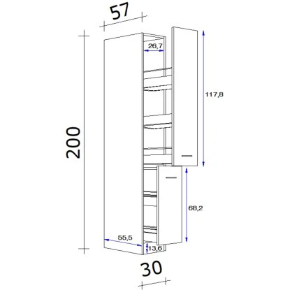 Flex-Well Exclusiv Apotheker-Hochschrank Morena 30 Cm Basaltgrau Matt - San Remo – Bild 2