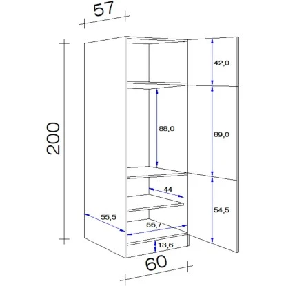 Flex-Well Exclusiv Geräteumbauschrank Valero 60 Cm Hochglanz Weiß-Sonoma Eiche – Bild 2