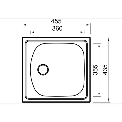 Eurodomo Einbauspüle Norm 45,5 Cm X 43,5 Cm Edelstahl Glatt – Bild 2