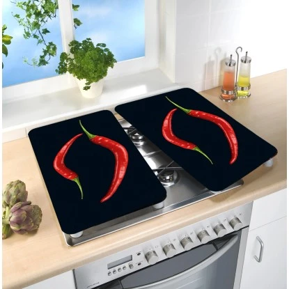 Wenko Herdabdeckplatte Universal Peperoni Duo 2er-Set Für Alle Herdarten – Bild 4