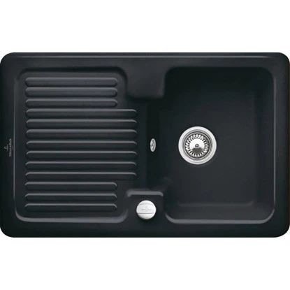 Villeroy & Boch Einbauspüle Condor 45 Ablaufg. Keramik Ebony CeramicPlus