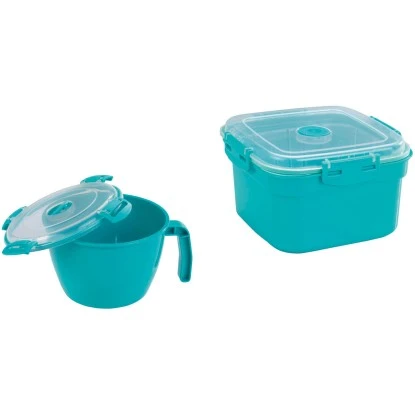 Wenko Mikrowellen-Behälter Set Inkl. Tasse 900 Ml Und Dampfgarer 2000 Ml
