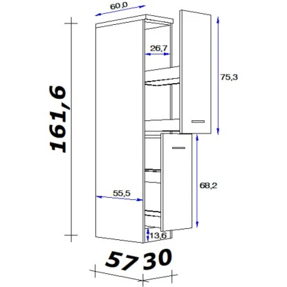 Flex-Well Exclusiv Demi-Apothekerschrank Joelina 30 Cm Weiß – Bild 2