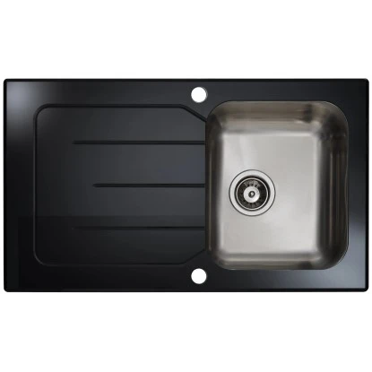 OBI Glasspüle 50 Cm X 86 Cm Schwarz