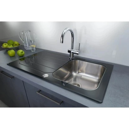 OBI Glasspüle 50 Cm X 86 Cm Schwarz – Bild 3