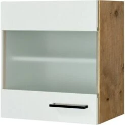 Flex-Well Exclusiv Glas-Oberschrank Vintea 50 Cm Magnolie Matt - Lancelot Oak