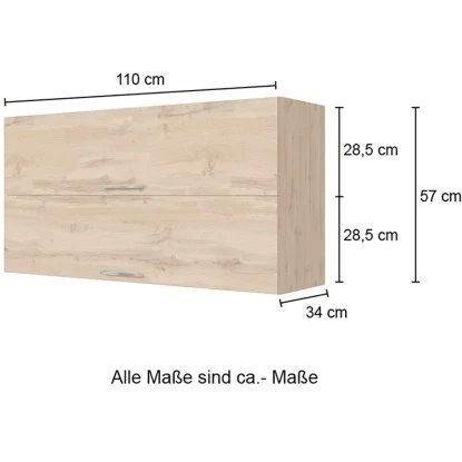 Held Möbel Klapphängeschrank Sorrento BxHxT 110 X 57 X 34 Cm Weiß-Wotaneiche – Bild 4