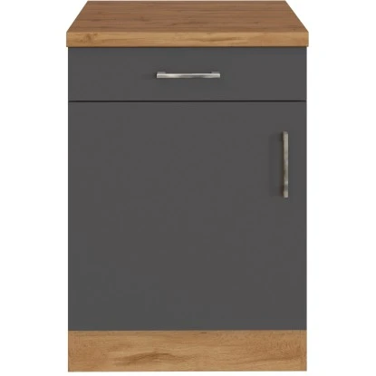 Held Möbel Unterschrank Sorrento 50 X 85 X 60 Cm Tür Schub. + EL-B. Anth.-Wotan.