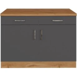 Held Möbel Unterschrank Sorrento 100x85x60 Cm 2 Schub. 1 EL-B. Anthr.-Wotan.