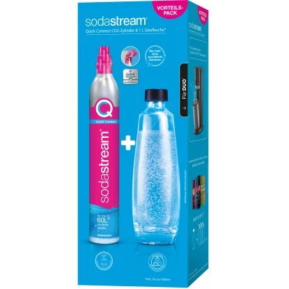 Sodastream Reservepack Quick-Connect Zylinder Mit Glasflasche Duo 1 L